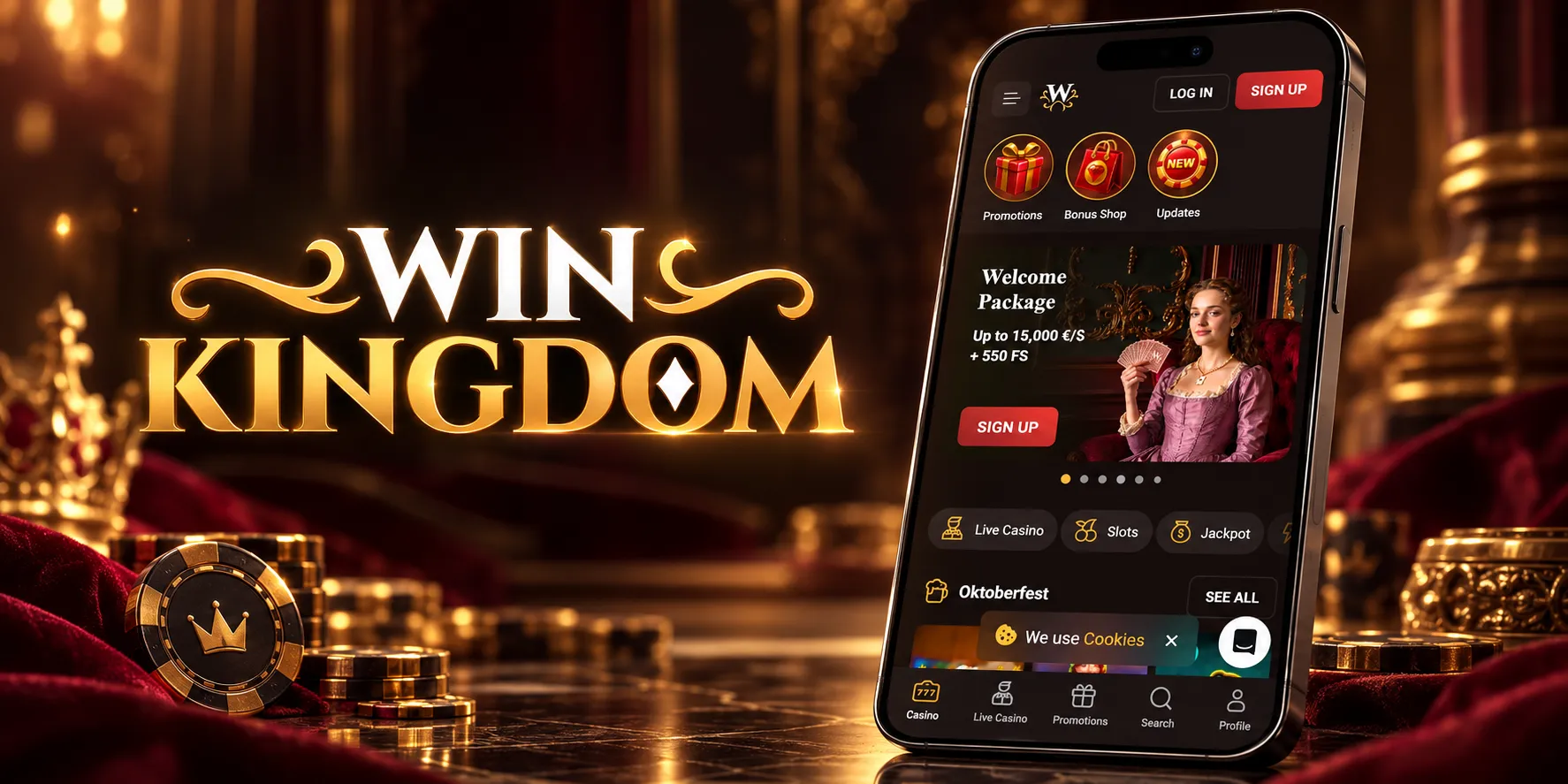 Capture d'écran de l'app WinKingdom Casino
